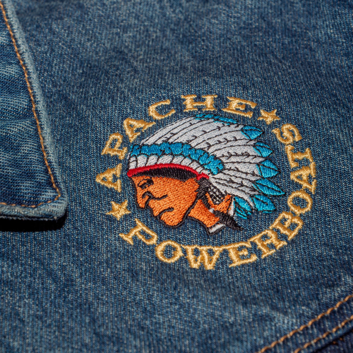 Vintage Apache Powerboats® Denim Jacket | Blue Denim