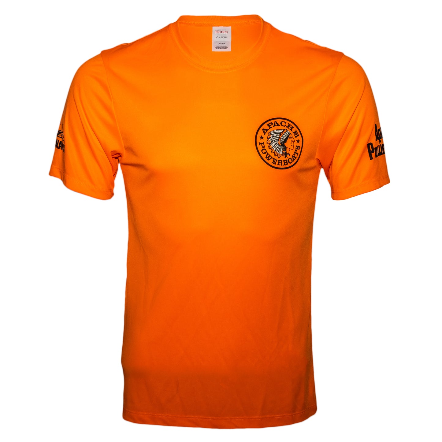 Apache Powerboats Cool-DRI Monochromatic Logo T-Shirt | Safety Orange
