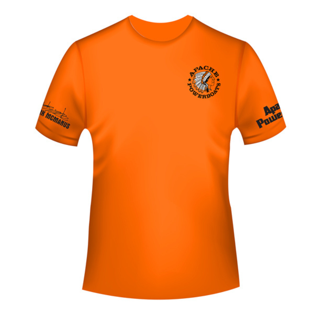Apache Powerboats® Cool-DRI Monochromatic Logo T-Shirt | Safety Orange