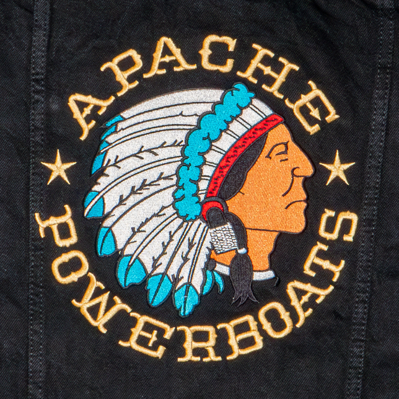 Vintage Apache Powerboats® Denim Jacket | Black