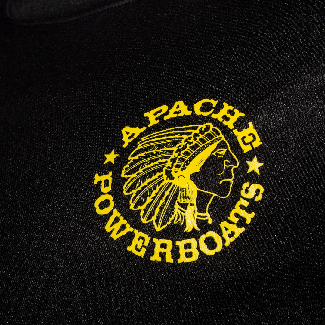 Apache Powerboats® Monochromatic Cool-DRI Classic Tee | Black/Yellow