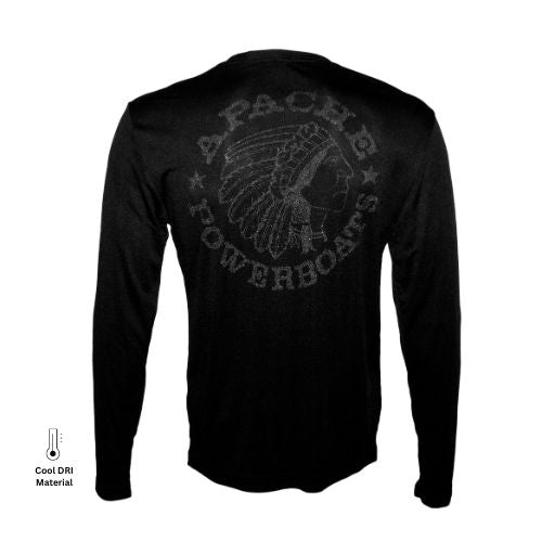 Apache Legend Performance Tech Long Sleeve Tee | Cool-DRI | Carbon on Black