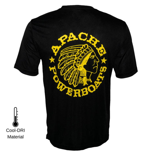 Apache Powerboats® Monochromatic Cool-DRI Shirt | Black/Yellow