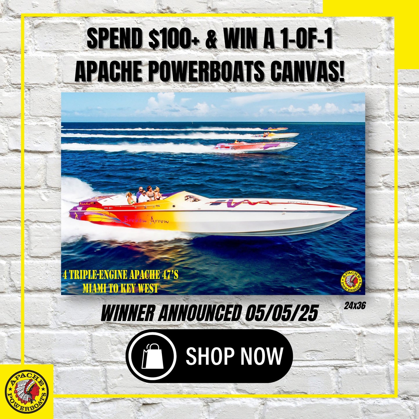 Apache Powerboats® Exclusive Giveaway | Win a 1-of-1 24x36 Canvas