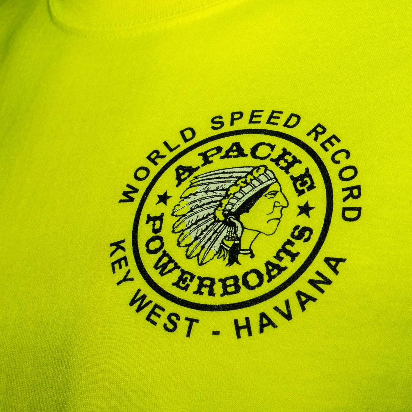 Official World Speed Record Apache Star® T-Shirt | Cotton/Cool DRI | Safety Green