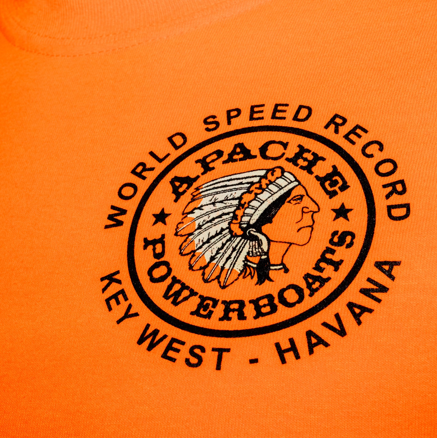 Official World Speed Record Apache Star® T-Shirt | Cotton/Cool DRI | Safety Orange