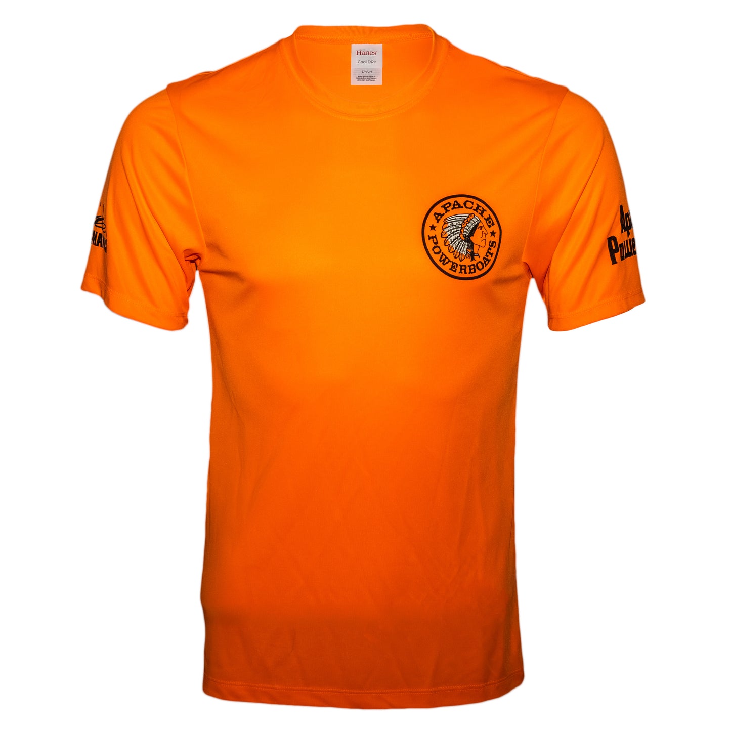 Apache Powerboats Cool-DRI Monochromatic Logo T-Shirt  | Safety Orange