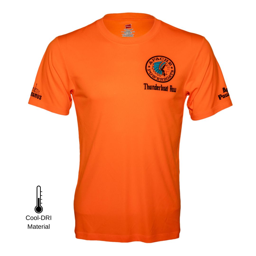 188th Street Mafia | Thunderboat Row T-Shirt | Cool DRI | Safety Orange