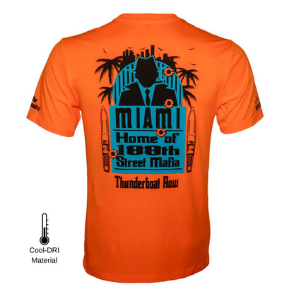 188th Street Mafia | Thunderboat Row T-Shirt | Cool DRI | Safety Orange