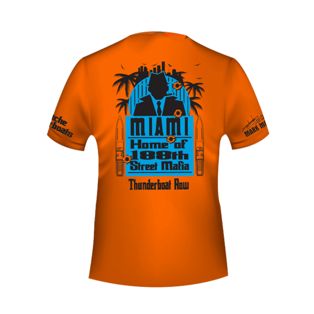 188th Street Mafia | Thunderboat Row T-Shirt | Cool DRI® | Safety Orange