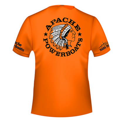 Apache Powerboats® Cool-DRI Monochromatic Logo T-Shirt  | Safety Orange