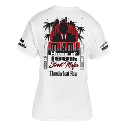 Vintage 1982 Thunderboat Row Cotton T-Shirt | White